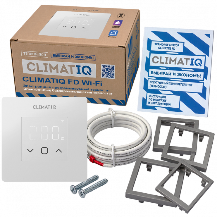 Электронный программируемый терморегулятор CLIMATIQ FD WI-FI серебристый